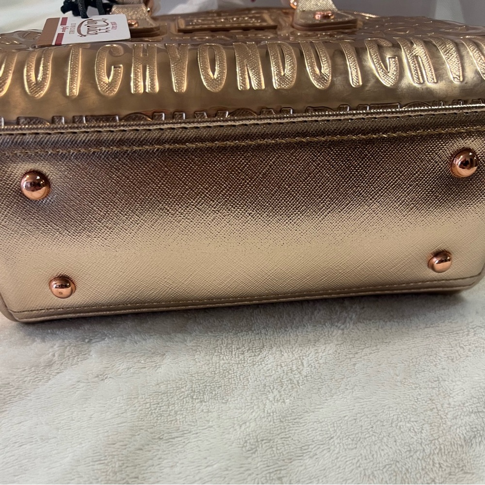 VON DUTCH ROSE GOLD REFLECTIVE BOWLING BAG w/ box, dusk bag, and crossbody strap - Picture 6 of 8
